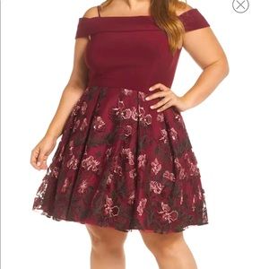 Cold Shoulder Fit & Flare Dress